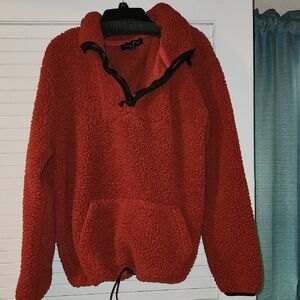 Love Tree Red Sherpa Pullover